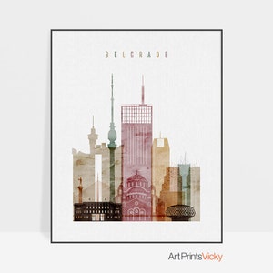 PNG Poster Cityscape Belgrade Serbia Black White Wall Art EPS JPG Vector Illustration Digital Print Belgrade Skyline Printable
