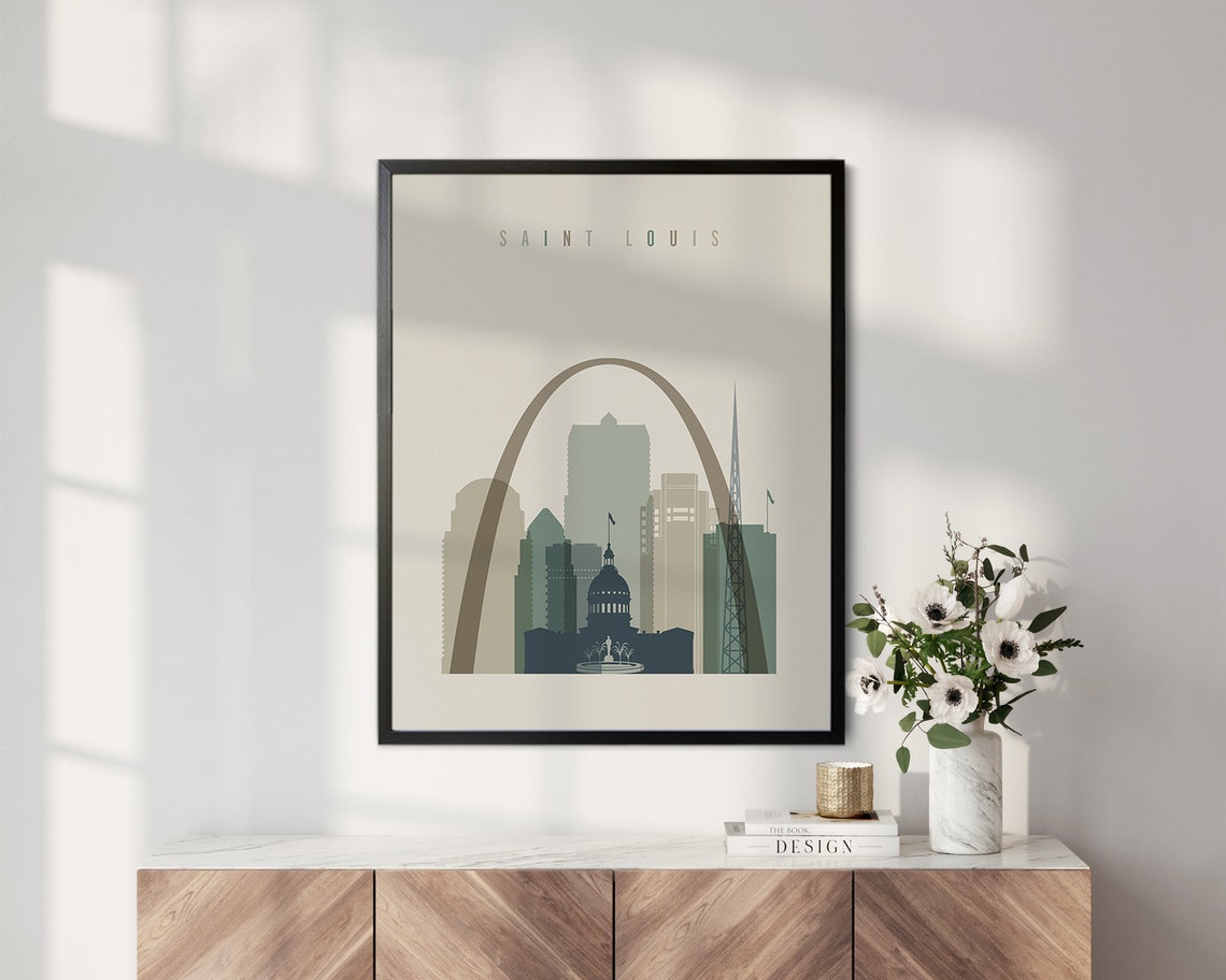Saint Louis Art Print Poster Wall Art Saint Louis Skyline Etsy