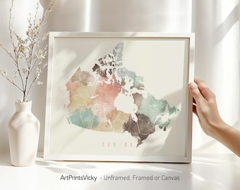 Canada map poster print | Personalised gifts wall art | Decor for home and office | ArtPrintsVicky