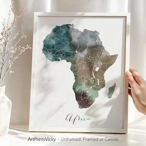 Africa map poster print | Personalised gifts wall art | Decor for home and office | ArtPrintsVicky
