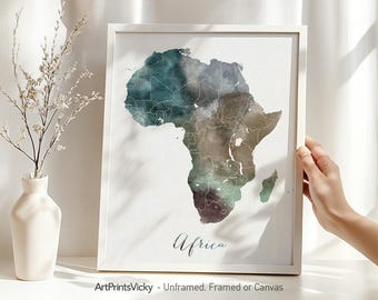 Africa map poster print | Personalised gifts wall art | Decor for home and office | ArtPrintsVicky