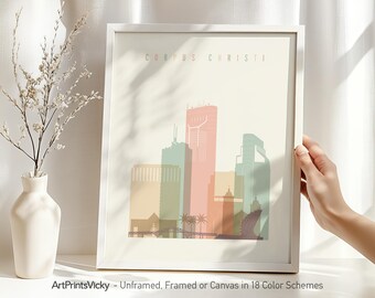 Corpus Christi Skyline Wall Art Poster - Skyline Print | ArtPrintsVicky
