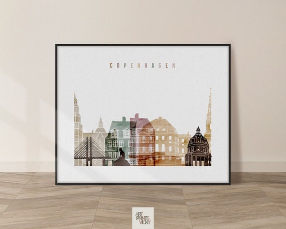 kalk snesevis vokse op Copenhagen Print Poster Copenhagen Skyline Wall Art Gift - Etsy
