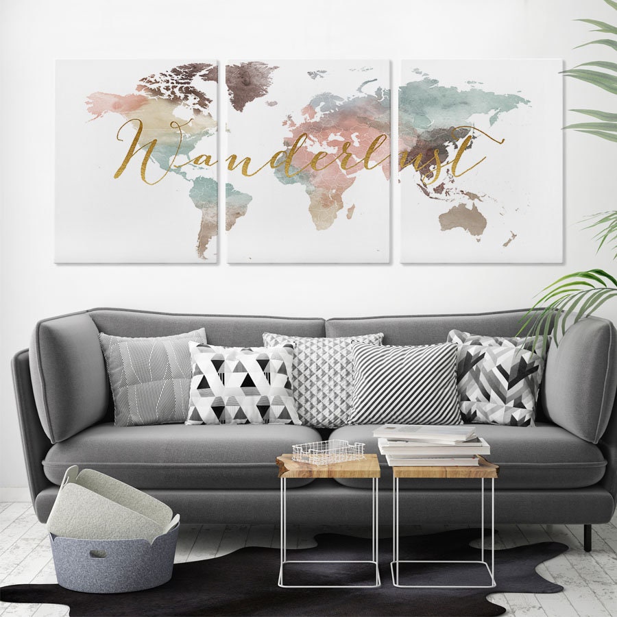 Canvas 3 Panel Art Print Set of 3 Canvas Any of My Skylines Etsy