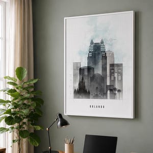 Orlando Wall Art Prints, Florida Skyline Posters, Frame and Canvas options bild 4