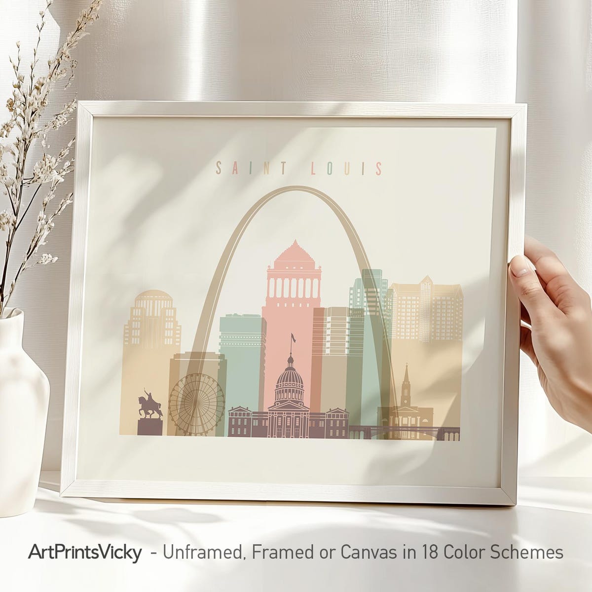 St Louis Print, 14x11 inches, pastel cream please(: