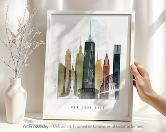 New York Skyline Wall Art Print - Poster Framed or Canvas