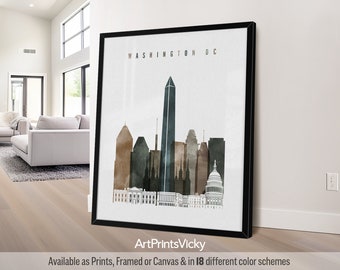 Washington DC art print, watercolor poster, City print, Travel gifts, Office decor | ArtPrintsVicky