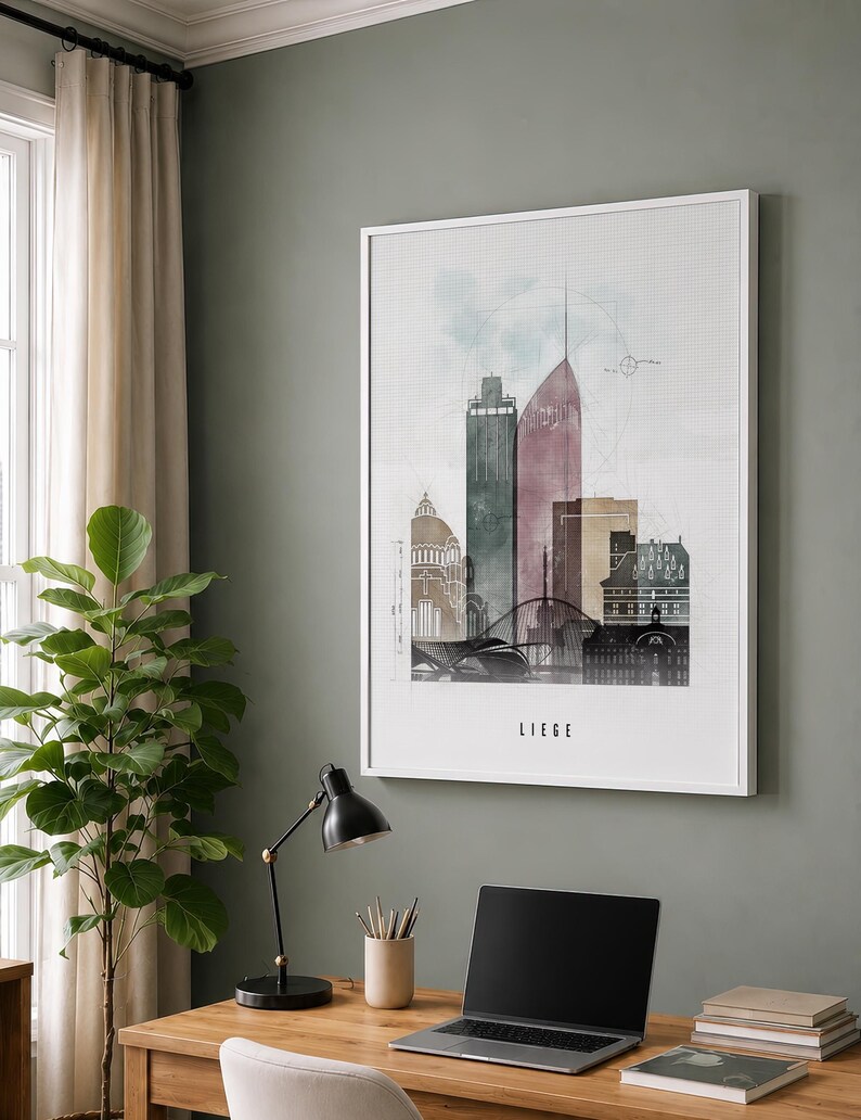 Liege Wall Art Poster, Belgium Cityscape Prints, Travel Gifts image 4