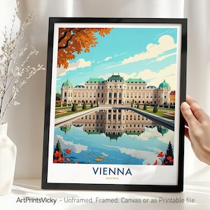 Vienna Travel Print – Austria | Vienna Poster | European City Architecture Wall Art Decor for Home | Housewarming Gift
