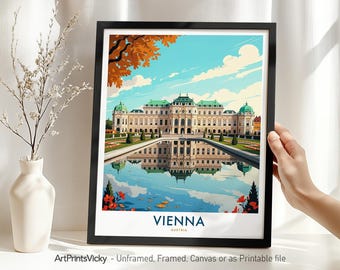 Vienna Travel Print – Austria | Vienna Poster | European City Architecture Wall Art Decor for Home | Housewarming Gift