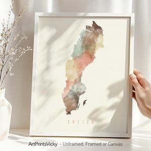 Schweden Karte Poster | Personalisierte Geschenke Wandkunst | Dekor für Haus und Büro | ArtPrintsVicky