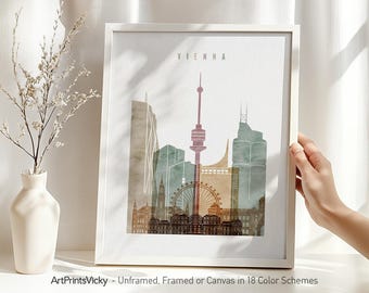 Vienna poster, print wall art, Austria cityscape, Travel poster, City print, Travel gifts, Office decor | ArtPrintsVicky