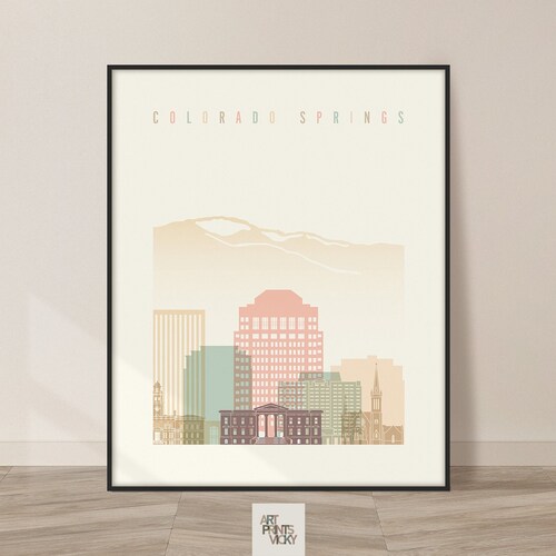 Denver Poster Print Denver Skyline Wall Art Colorado Etsy