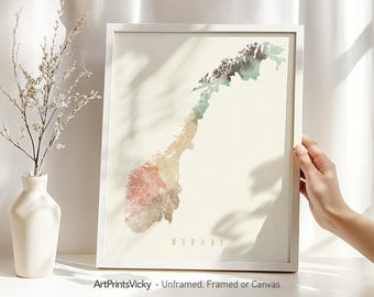 Norway map poster print | Personalised gifts wall art | Decor for home and office | ArtPrintsVicky