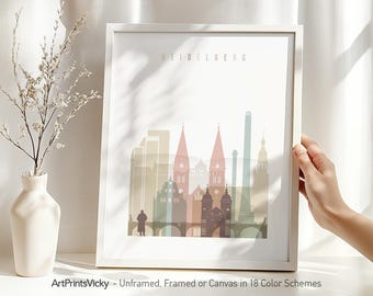 Heidelberg Poster, Skyline Print, Germany Cityscape, Travel Decor, Personalised City Print | ArtPrintsVicky