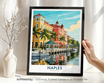 Naples Florida Travel Print | Naples Wall Art Poster | Wall Hanging Decor for Home or Office | Housewarming Gift