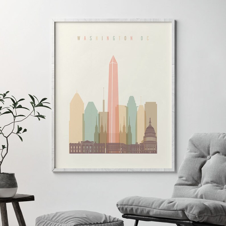 Washington DC Wall Art Print Washington Poster Washington DC Etsy