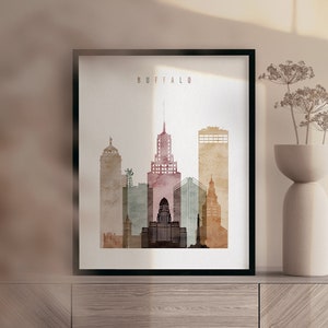 Buffalo NY Print, Poster Skyline, Buffalo NY Wall Art, Travel Poster, City Art, Personalised print ArtPrintsVicky image 6