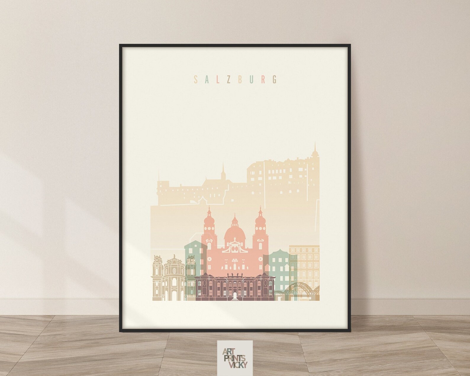 Salzburg Print Salzburg Poster Wall Art Salzburg Skyline - Etsy