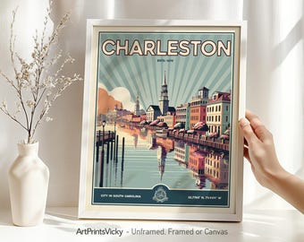 Charleston SC Art Print | Charleston Poster Wall Art | Travel Gifts | Decor for Home and Office | Personalised Gift | ArtPrintsVicky