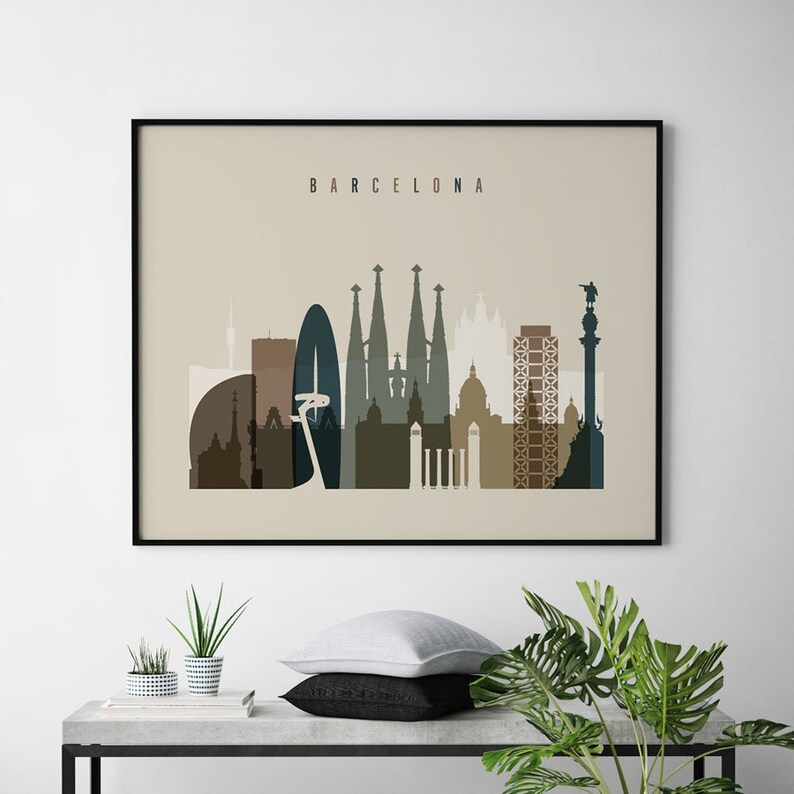 Barcelona wall art Barcelona print Poster Barcelona Etsy