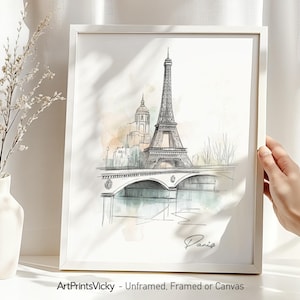 Paris poster | Eiffel Tower wall art print | Home and office decor | ArtPrintsVicky
