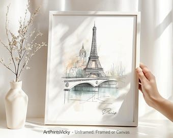 Paris poster | Eiffel Tower wall art print | Home and office decor | ArtPrintsVicky