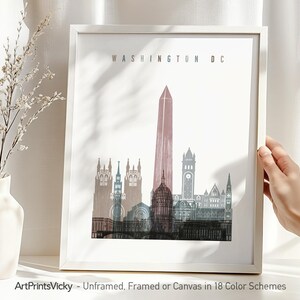 Washington DC Skyline Poster - Wall Art Print | ArtPrintsVicky