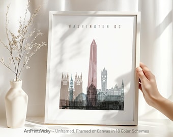 Washington DC Skyline Poster - Wall Art Print | ArtPrintsVicky