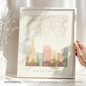 Rio De Janeiro Street Map Art - City Map & Skyline Poster | ArtPrintsVicky