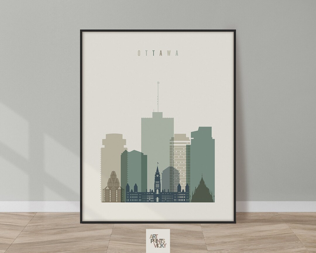 Ottawa Wall Art Print Ottawa Skyline Poster Ontario Canada Etsy