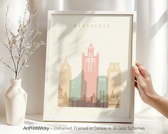 Bangalore Wall Art Print, Bangalore Poster Skyline | ArtPrintsVicky