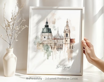 Budapest print | Budapest poster wall art | Budapest skyline drawing | Travel poster for home and office decor | ArtPrintsVicky