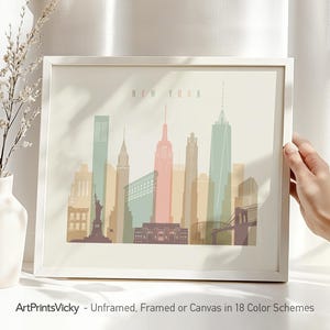New York print, New York skyline poster, NYC wall art, New York City Gift, Home Decor, ArtPrintsVicky