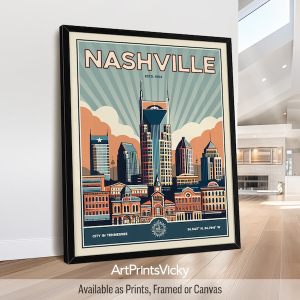Nashville Poster Etsy