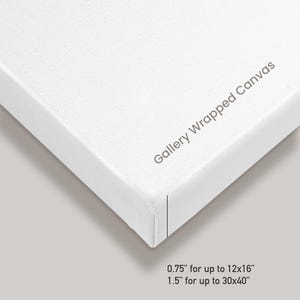 The image is a close-up of a white canvas with text and measurements on it.