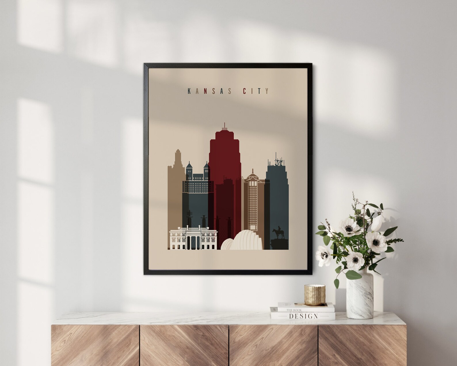 Kansas City Print Poster Wall Art Kansas Cityscape Kansas - Etsy