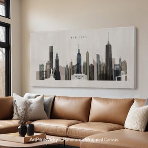 New York City Skyline Panorama Wandbild - Modernes Stadtbild Dekor by ArtPrintsVicky