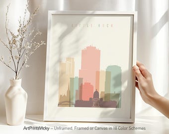 Little Rock Skyline Print, wall art poster, Arkansas travel print, City print, personalised gift | ArtPrintsVicky
