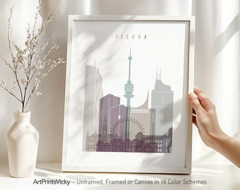 Vienna print, poster wall art, Austria cityscape, Travel poster, City print, Travel gifts, Office decor | ArtPrintsVicky