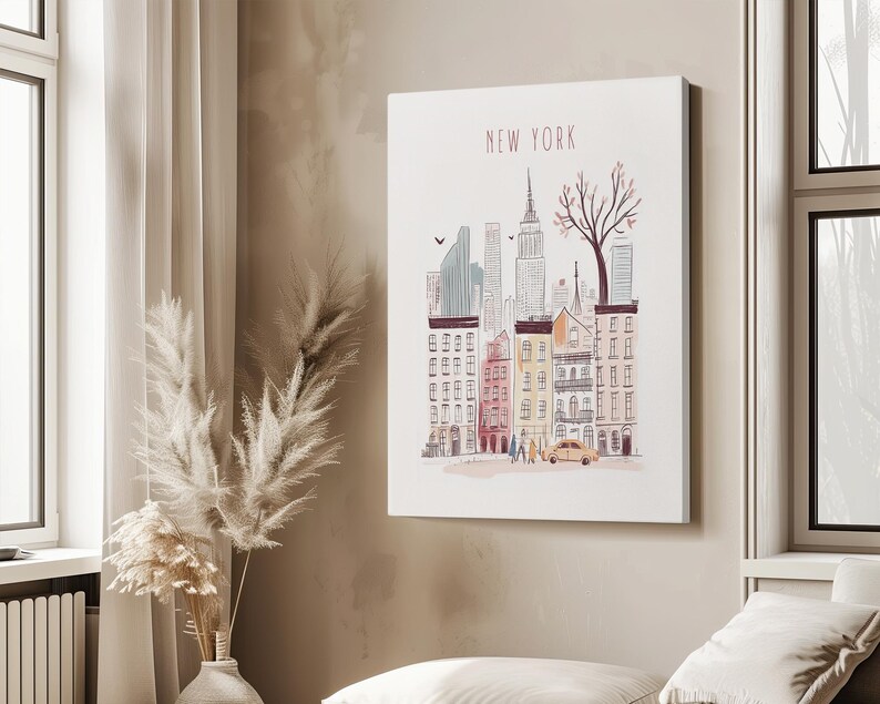 New York City Skyline Wall Art Print | NYC Poster | Iconic NYC ...