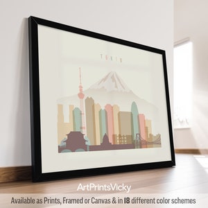 Tokyo Poster, Skyline Print, Japan Wall Art for Homes, Offices, and Unique Travel Gifts | ArtPrintsVicky