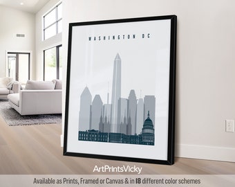 Washington DC art print, Travel poster, City print, Travel gifts, Office decor | ArtPrintsVicky