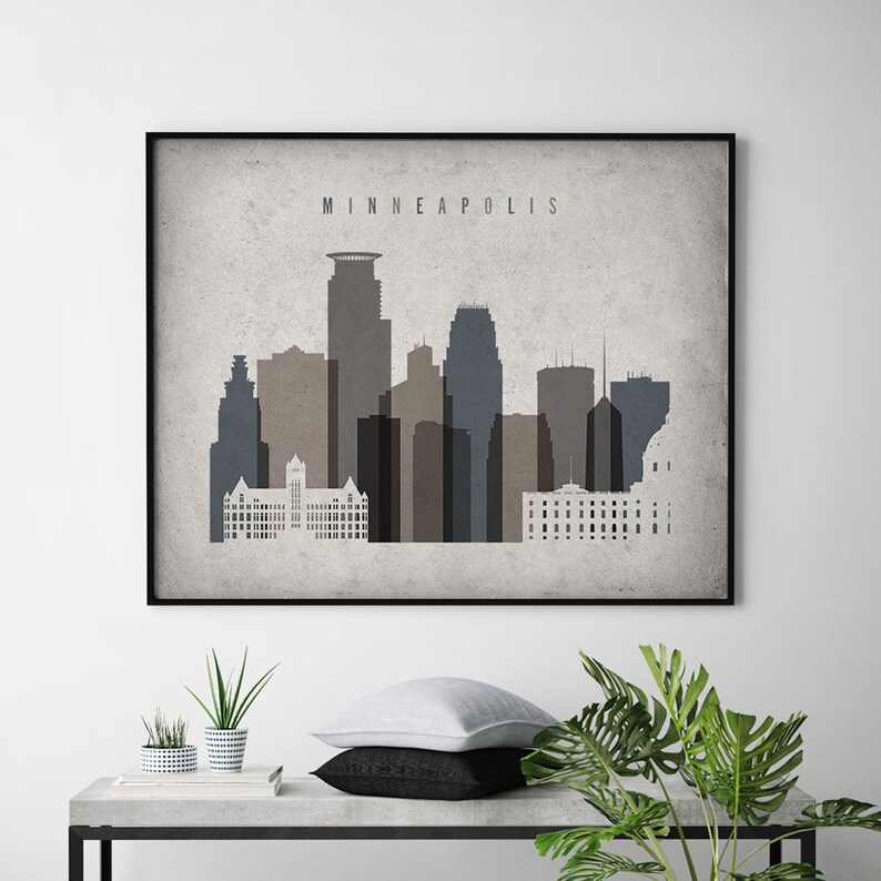 Minneapolis print Poster Wall art Minnesota Minneapolis Etsy
