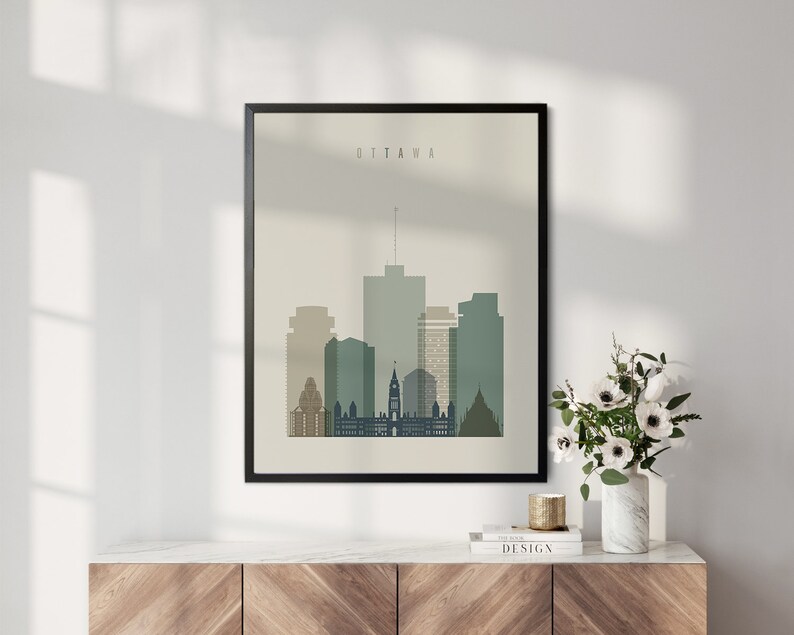 Ottawa Wall Art Print Ottawa Skyline Poster Ontario Canada Etsy