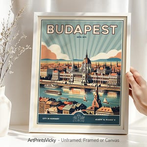 Budapest Poster | Poster Skyline | Ungarn Poster | Wand Kunst Dekor für Haus und Büro | Personalisiertes Geschenk ArtPrintsVicky