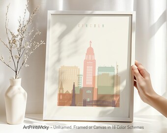 Cincinnati Watercolor Print Skyline Poster | ArtPrintsVicky.com