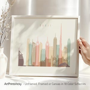 Dubai Skyline Poster: Pastel Cityscape Art Print