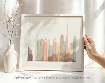 Dubai poster, print wall art skyline, Travel poster, City print, Travel gifts, Office decor | ArtPrintsVicky